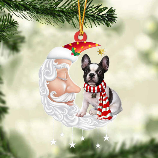 French Bulldog 2 With Santa Christmas Ornament Dog Christmas Ornament - Best gifts your whole family