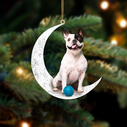 French Bulldog 3 Sit On The Moon Two Sided Ornament Dog Hanging Christmas Ornament - Best gifts your whole family
