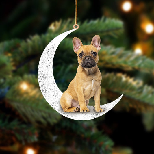 French Bulldog 4 Sit On The Moon Two Sided Ornament Dog Hanging Christmas Ornament - Best gifts your whole family