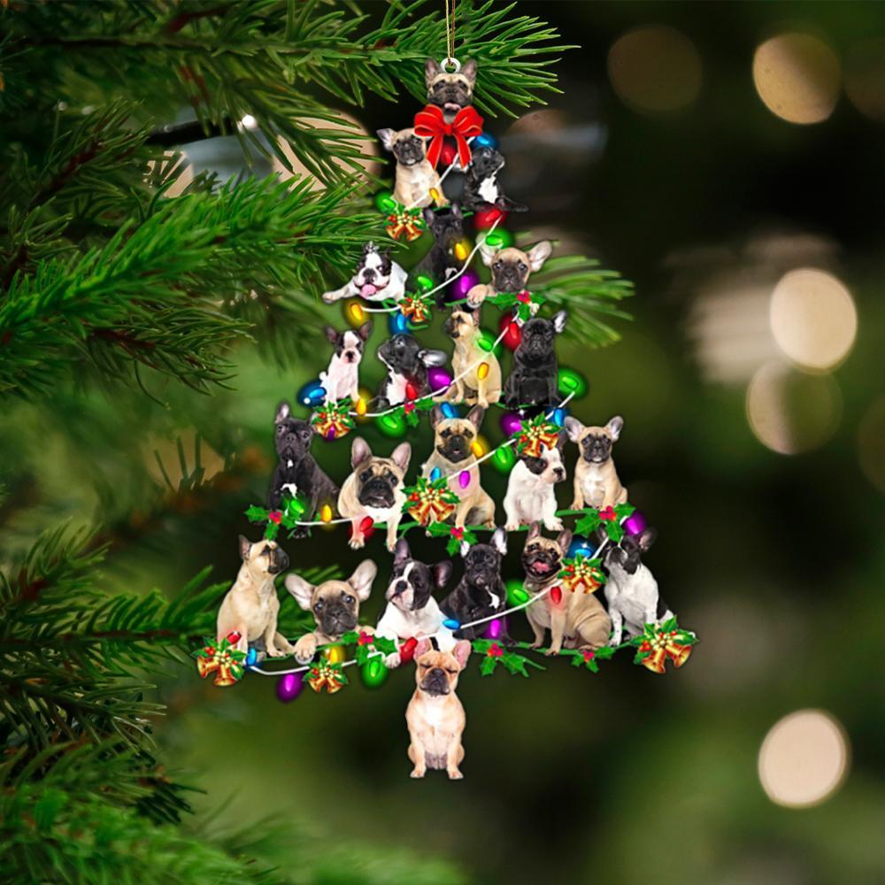 French Bulldog-Christmas Tree Lights-Two Sided Ornament - Best gifts your whole family