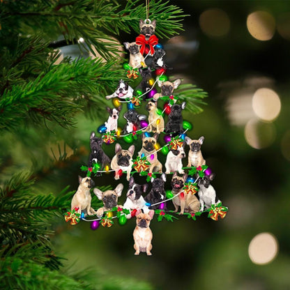 French Bulldog-Christmas Tree Lights-Two Sided Ornament - Best gifts your whole family