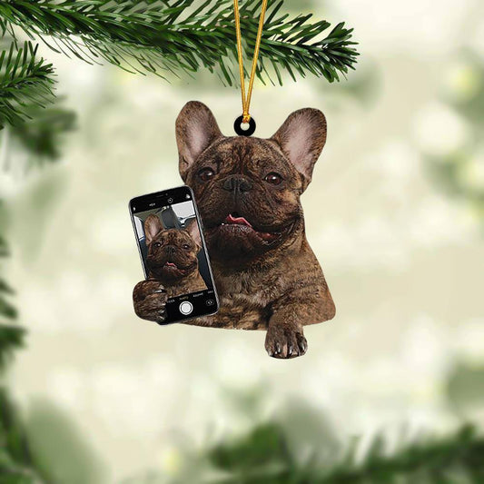 French Bulldog Do You Like My Selfie Hanging Ornament Funny Dog Christmas Ornament - Best gifts your whole family