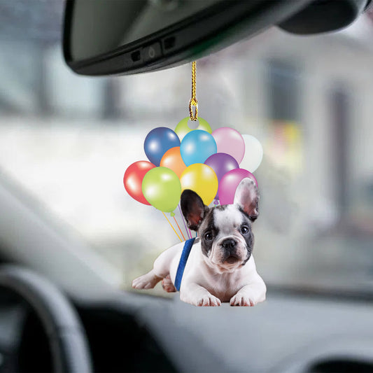 French Bulldog Puppy Fly With Bubbles Car Hanging Ornament Dog Ornament Godmerc - Best gifts your whole family