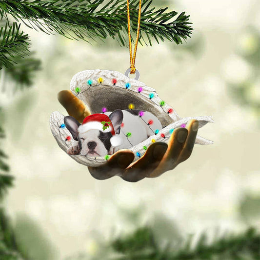 French Bulldog Sleeping Angel In God Hand Christmas Ornament Godmerch Ornament - Best gifts your whole family