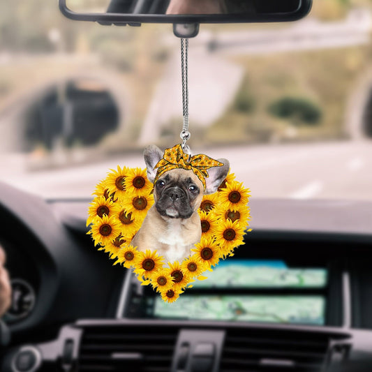 French Bulldog-Sunflower Heart Gift Car Ornament - Best gifts your whole family
