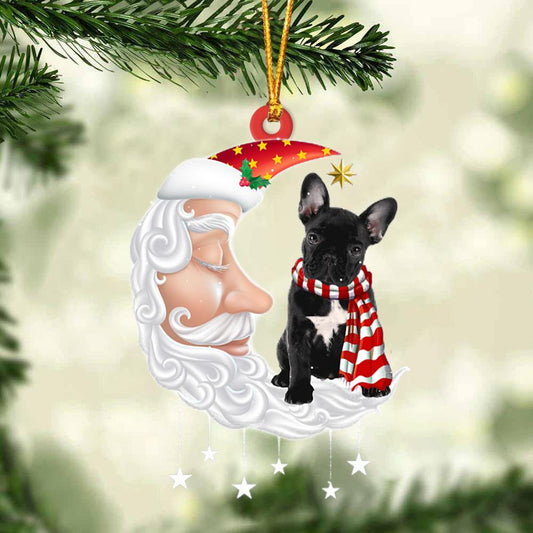 French Bulldog With Santa Christmas Ornament Dog Christmas Ornament - Best gifts your whole family