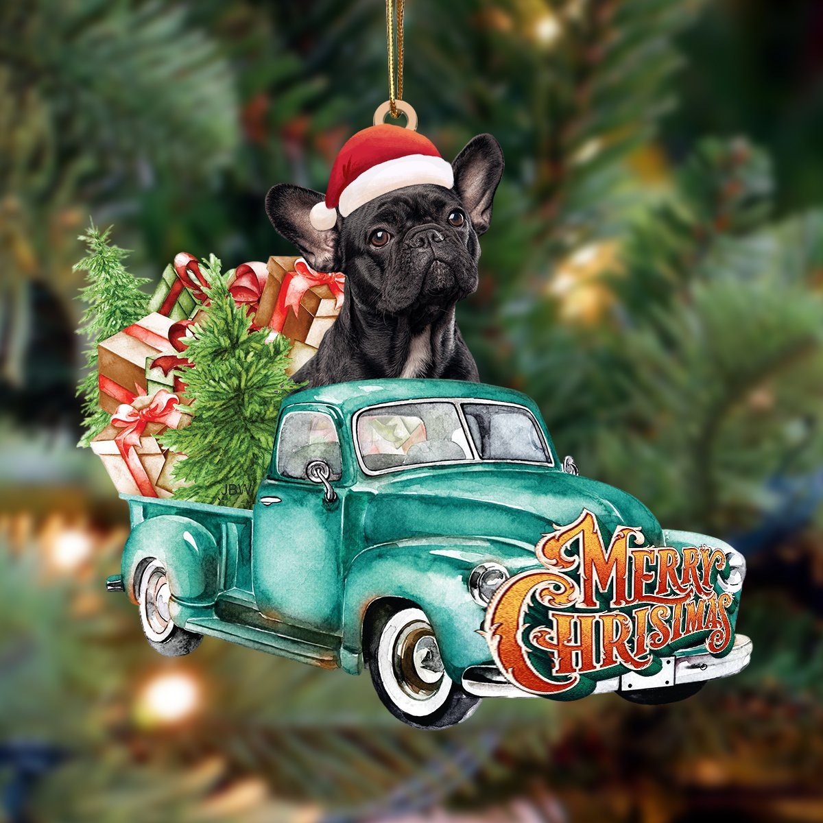 French Bulldog4-Green Truck Hanging Ornament - Best gifts your whole family