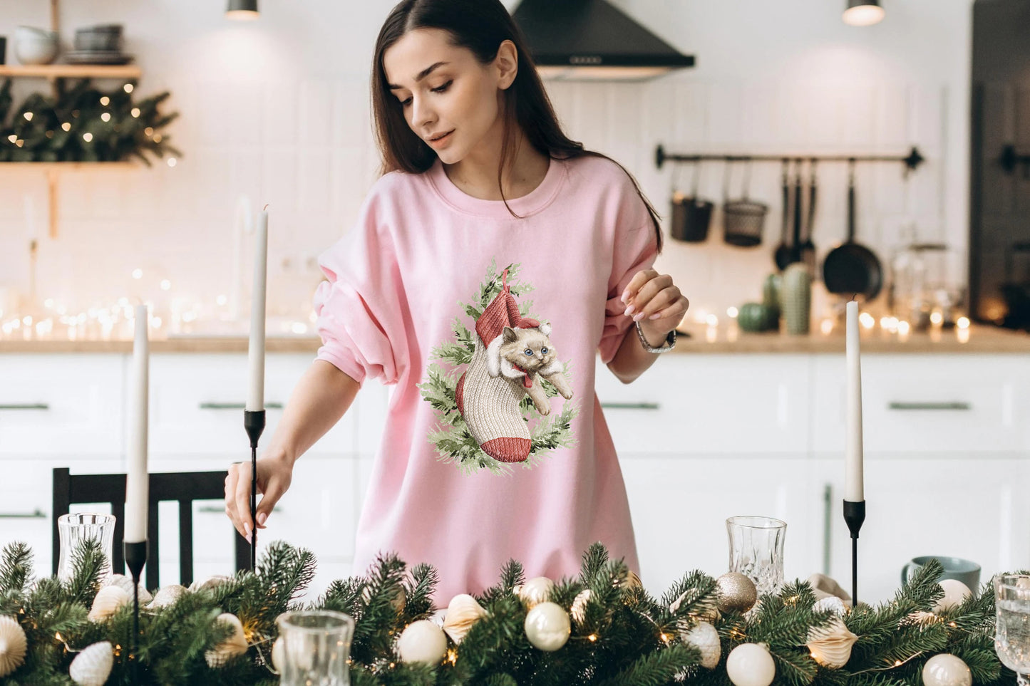 Cat Socks Christmas Vintage Graphic Sweatshirt, Christmas Shirt,Christmas sweatshirt,Christmas Gift