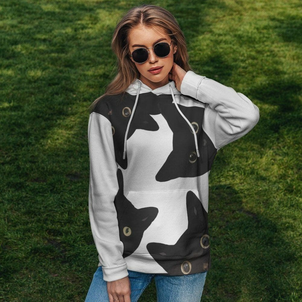 3D Funny Stealthy Black Cat Custom Shirt