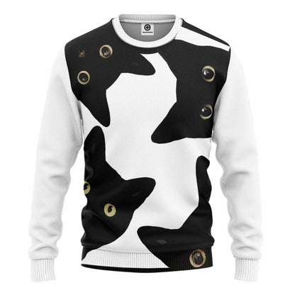 3D Funny Stealthy Black Cat Custom Shirt