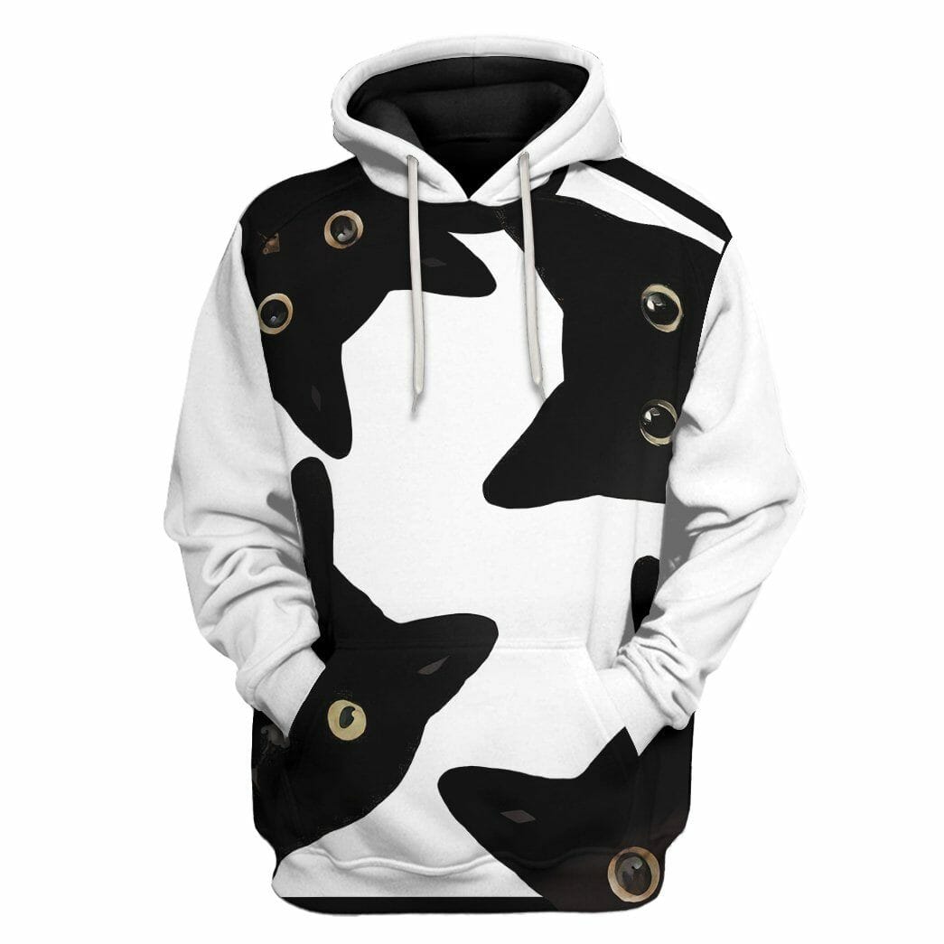 3D Funny Stealthy Black Cat Custom Shirt