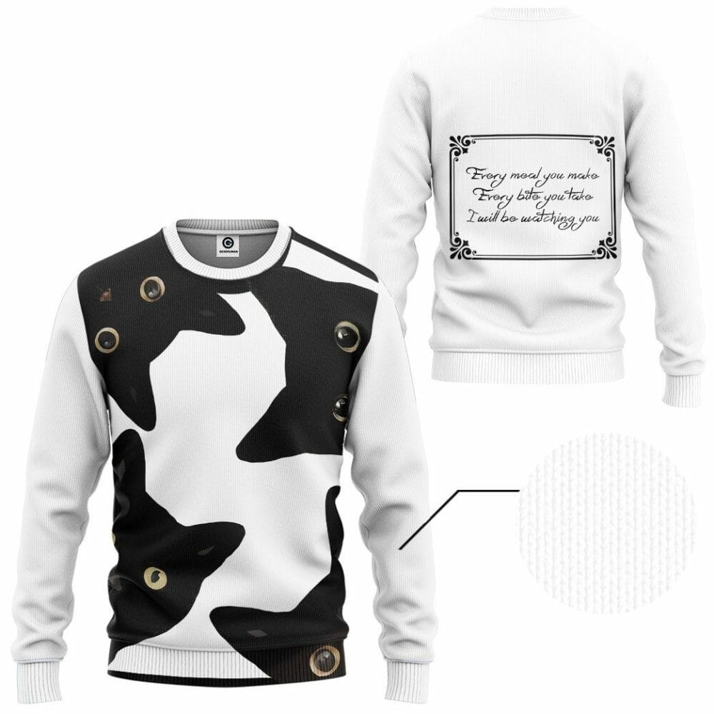 3D Funny Stealthy Black Cat Custom Shirt