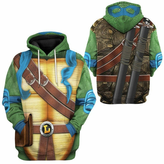 3D Leonardo TMNT Leo Cosplay Custom Tshirt Hoodie Apparel