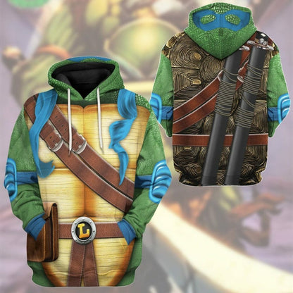 3D Leonardo TMNT Leo Cosplay Custom Tshirt Hoodie Apparel