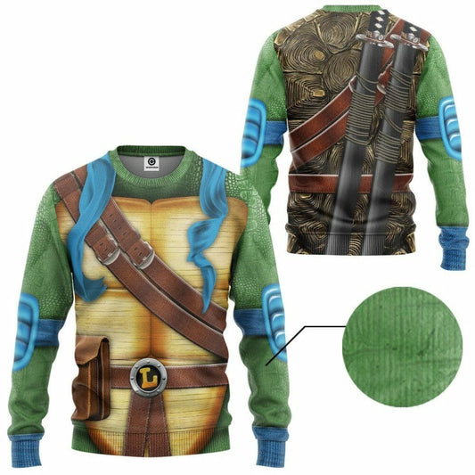 3D Leonardo TMNT Leo Cosplay Custom Tshirt Hoodie Apparel