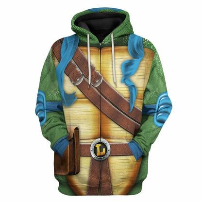 3D Leonardo TMNT Leo Cosplay Custom Tshirt Hoodie Apparel