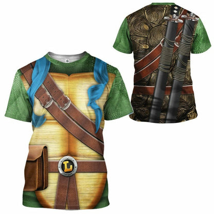 3D Leonardo TMNT Leo Cosplay Custom Tshirt Hoodie Apparel