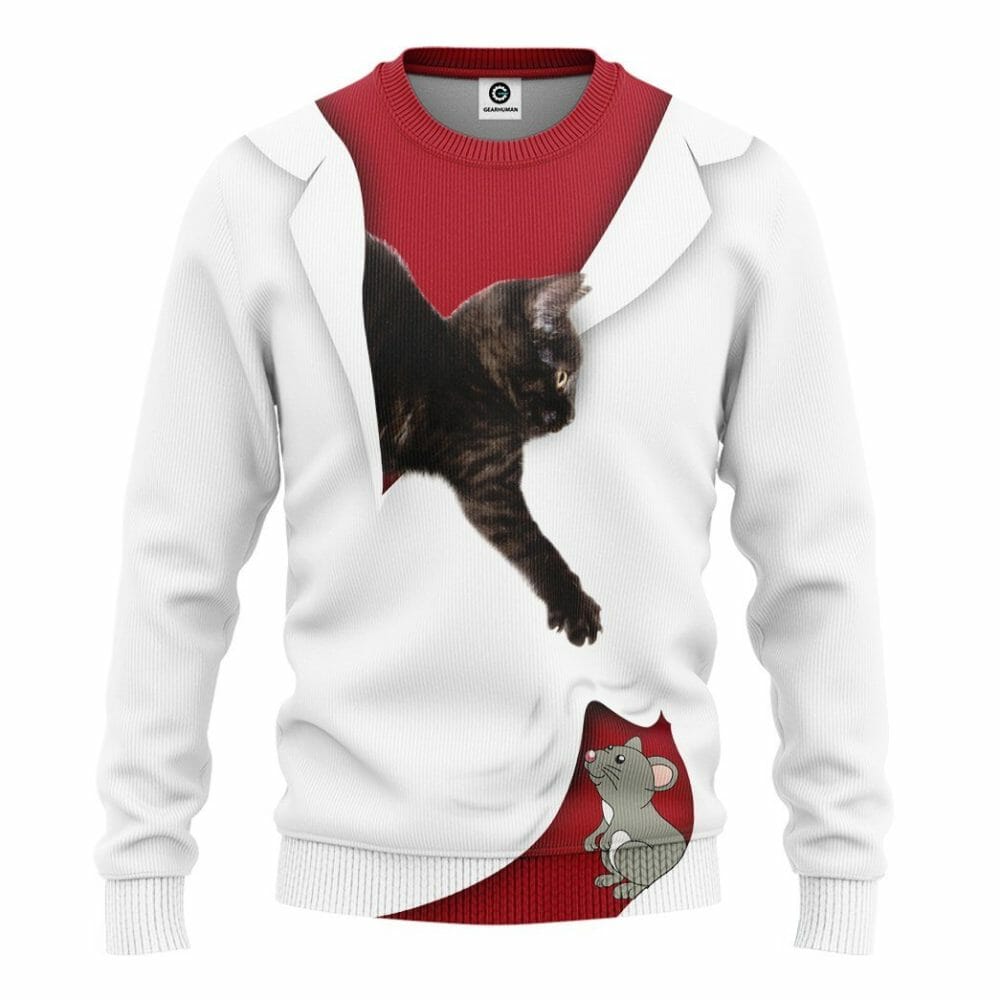 3D Love Black Cat Custom Tshirt Hoodie Apparel