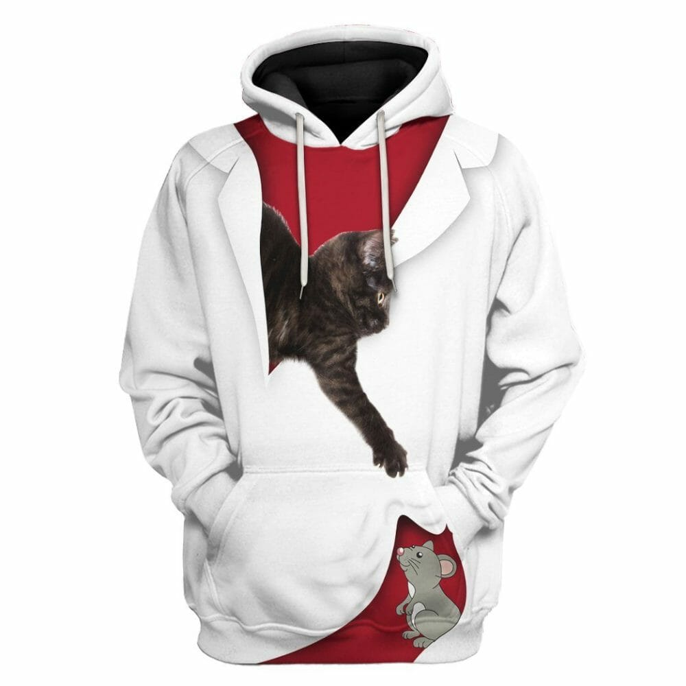 3D Love Black Cat Custom Tshirt Hoodie Apparel