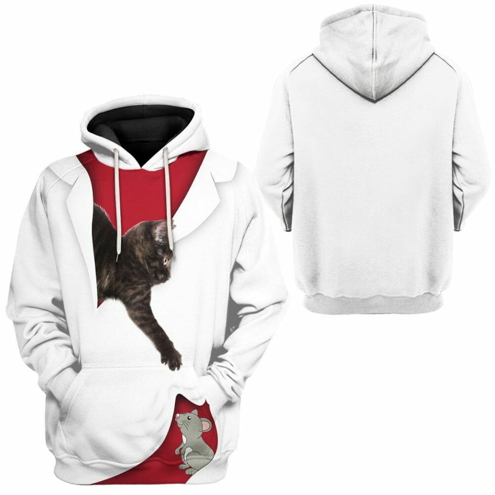 3D Love Black Cat Custom Tshirt Hoodie Apparel