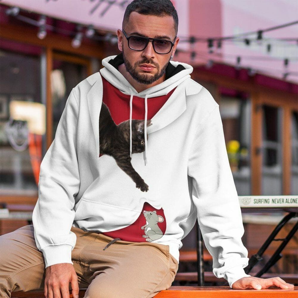 3D Love Black Cat Custom Tshirt Hoodie Apparel
