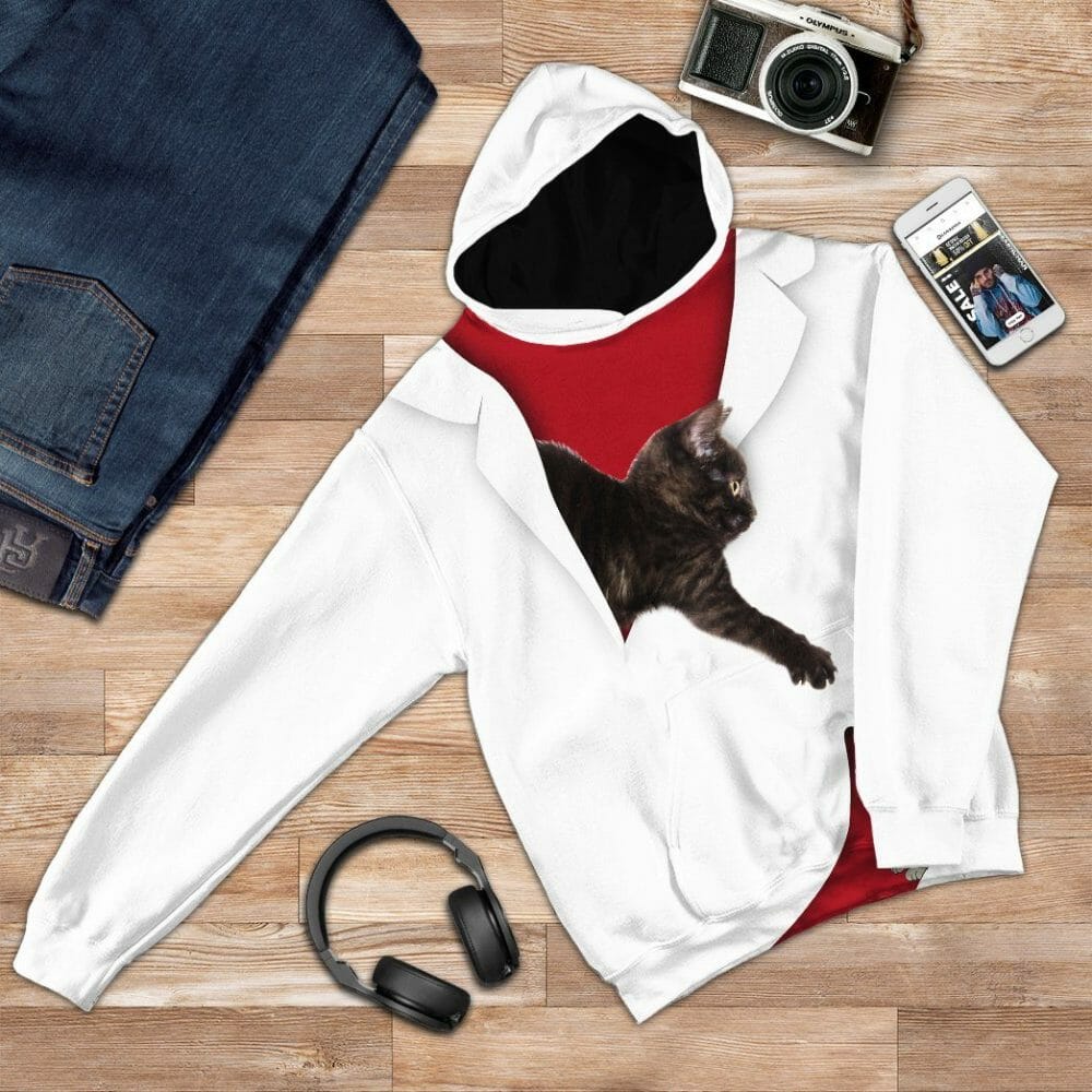 3D Love Black Cat Custom Tshirt Hoodie Apparel
