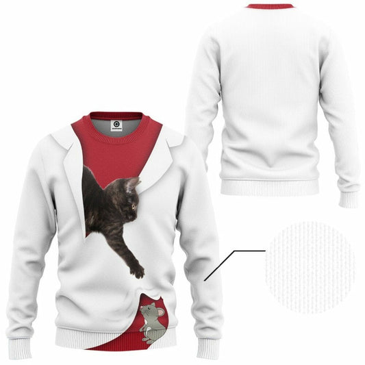 3D Love Black Cat Custom Tshirt Hoodie Apparel