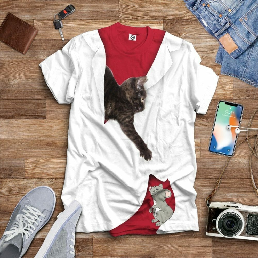 3D Love Black Cat Custom Tshirt Hoodie Apparel