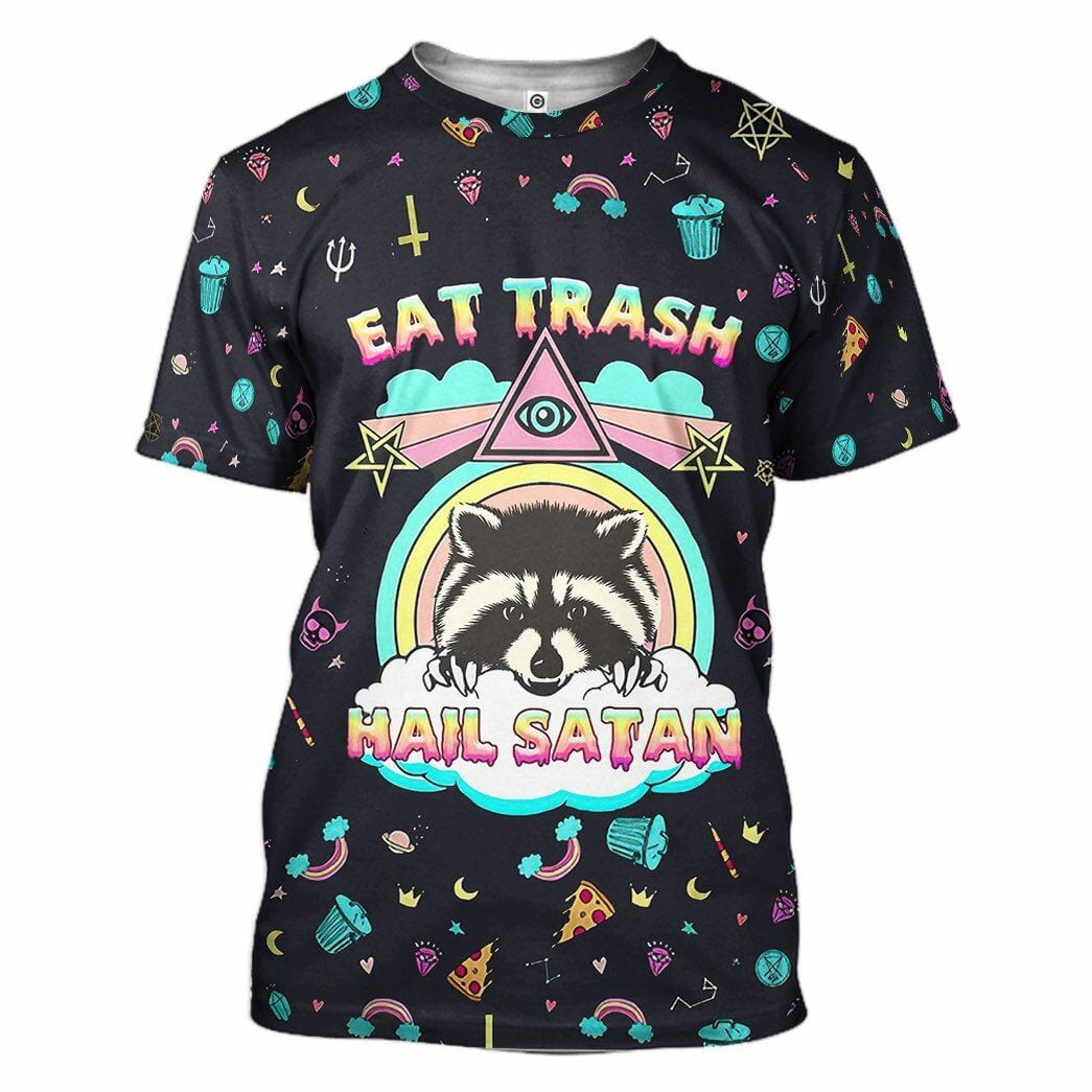  3D Eat Trash And Hail Satan Custom Hoodies