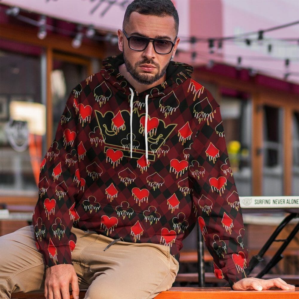  3D King Queen Blackjack Custom Hoodies