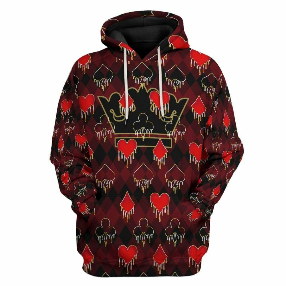  3D King Queen Blackjack Custom Hoodies