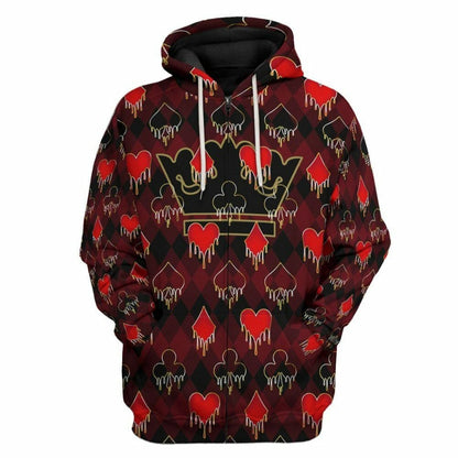 3D King Queen Blackjack Custom Hoodies