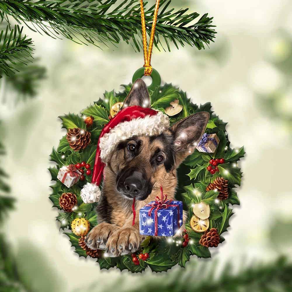 German Shepherd and Christmas gift for her gift for him gift for German Shepherd lover ornament, Christmas Ornament - Best gifts your whole family