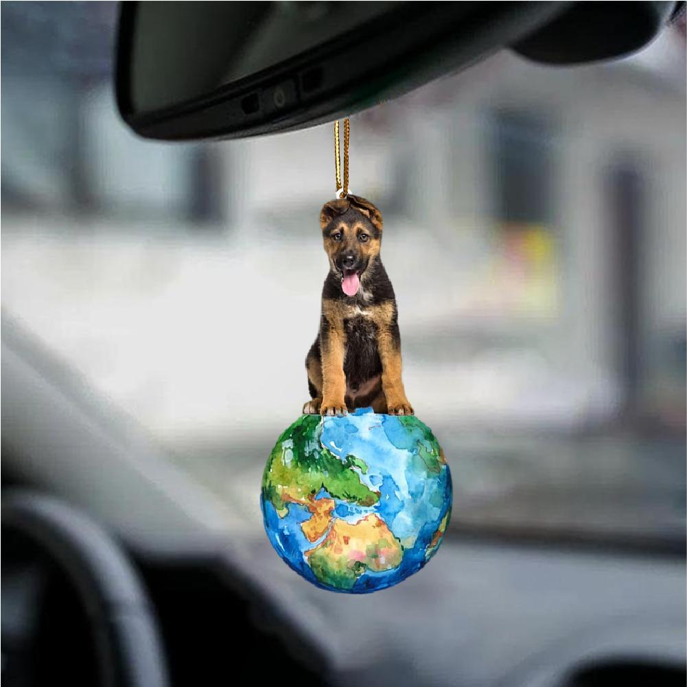 German Shepherd-Around My Dog-Two Sided Ornament - Best gifts your whole family