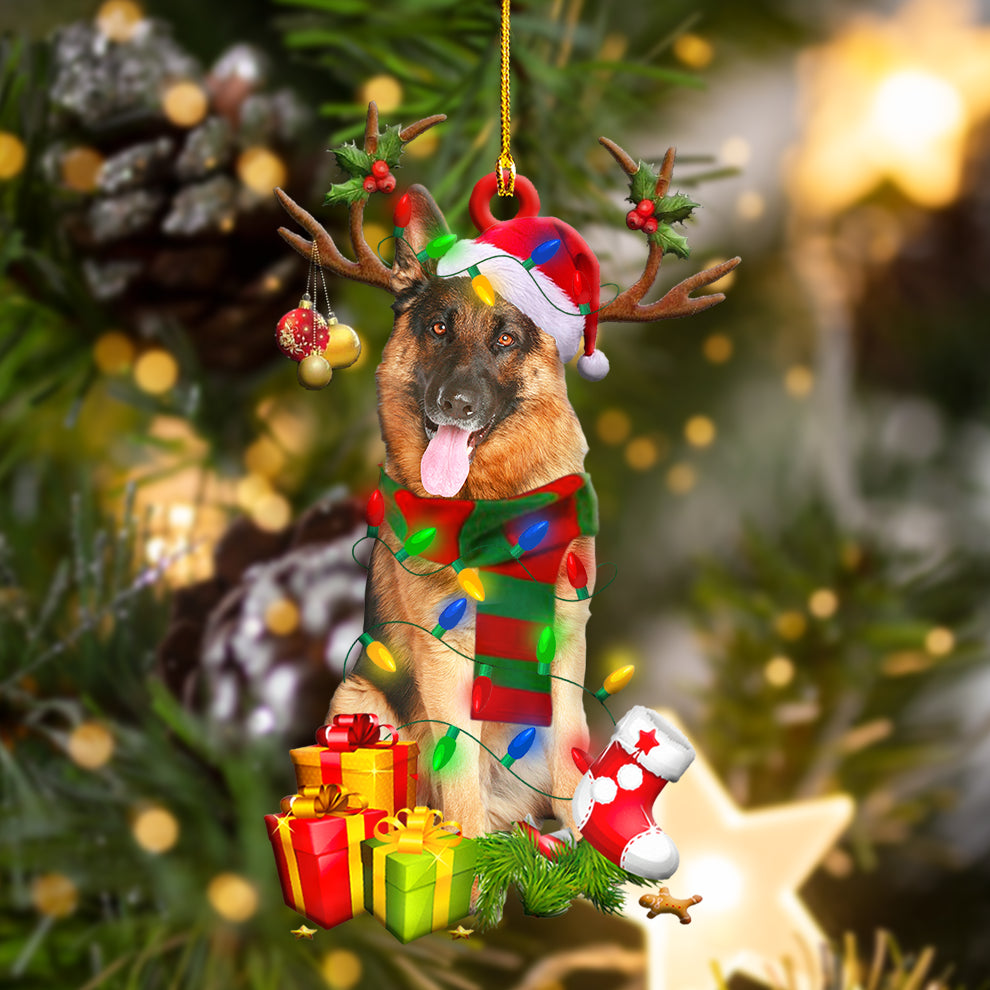 German Shepherd Christmas Shape Ornament - Best gifts your whole family