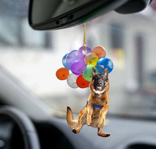 German Shepherd Dog Fly With Bubbles Car Hanging Ornament Dog Ornament Godmerc - Best gifts your whole family