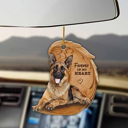 German Shepherd Forever In My Heart Hanging Ornament-2D Effect - Best gifts your whole family