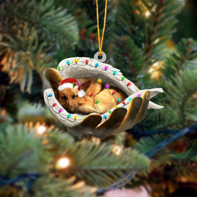 German Shepherd Sleeping Angel In God Hand Christmas Ornament Godmerch Ornament - Best gifts your whole family