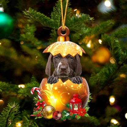 German Shorthaired Pointer In Golden Egg Christmas Ornament - Best gifts your whole family
