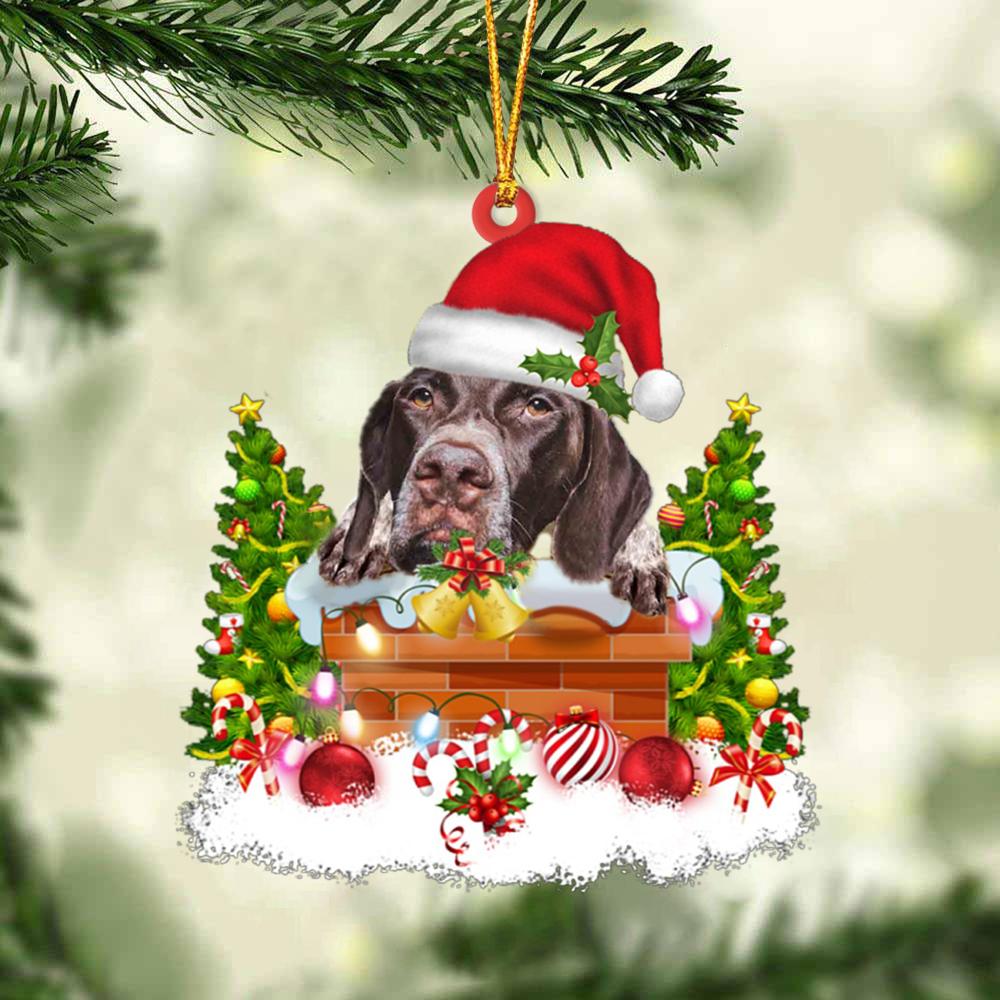 German Shorthaired Pointer In The Chimney Hanging Ornament Dog Christmas Ornament - Best gifts your whole family
