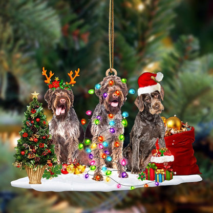 German Wirehaired Pointer-Christmas Dog Friends Hanging Ornament - Best gifts your whole family