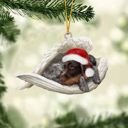 German Wirehaired Pointer Sleeping Angel Christmas Ornament Godmerc - Best gifts your whole family