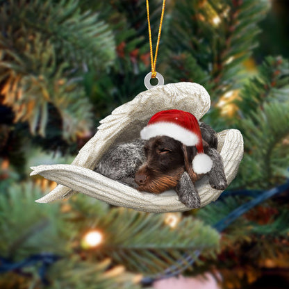 German Wirehaired Pointer Sleeping Angel Christmas Ornament Godmerc - Best gifts your whole family