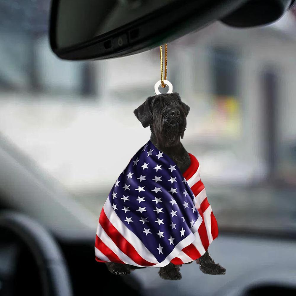 Giant Schnauzer American Patriot Flag Two Sided Ornament - Best gifts your whole family