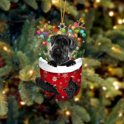 Giant Schnauzer In Snow Pocket Christmas Ornament Godmerc - Best gifts your whole family