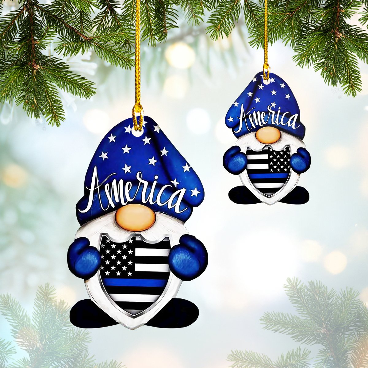 Gnome Police Custom Shaped Ornament - Dah 166 Car Ornament - Best gifts your whole family