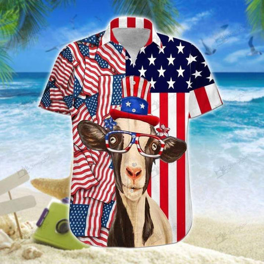 Goat 4th Of July Hawaiian Shirt | Unisex | Adult | HW5020