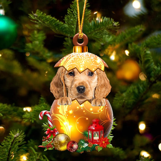 GOLDEN Cocker Spaniel In Golden Egg Christmas Ornament - Best gifts your whole family