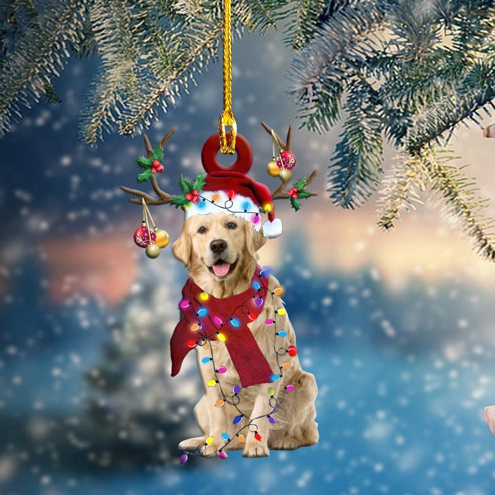 Golden Retriever Christmas Shape Ornament - Best gifts your whole family
