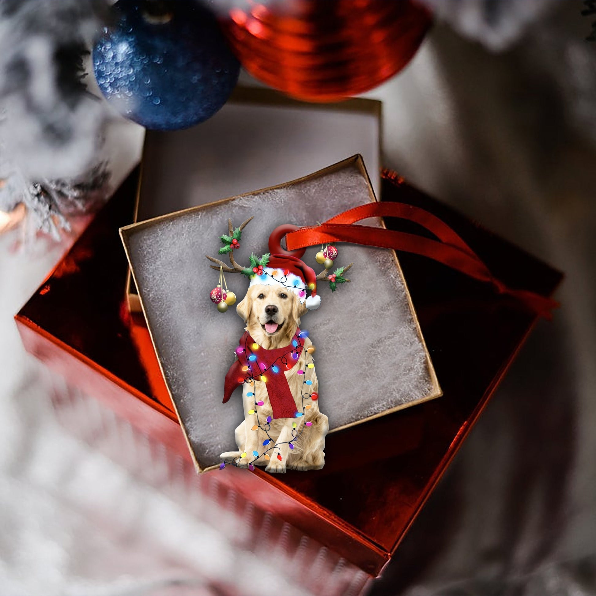 Golden Retriever Christmas Shape Ornament - Best gifts your whole family